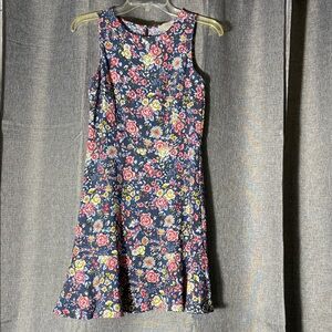 LOFT Floral Sleeveless Dress - Navy, Pink, Yellow